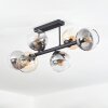 Koyoto Plafondlamp, Kogellampje Amber, Duidelijk, Rookkleurig, 6-lichts