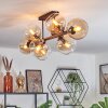Koyoto Plafondlamp, Kogellampje Amber, Duidelijk, 8-lichts