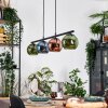 Koyoto Hanglamp, Kogellampje, Hanglamp Blauw, Groen, Koperkleurig, 4-lichts