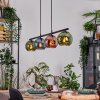 Koyoto Hanglamp, Kogellampje, Hanglamp Blauw, Groen, Koperkleurig, 4-lichts