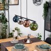 Gastor Hanglamp, Kogellampje, Hanglamp Blauw, Chroom, Groen, Koperkleurig, Rookkleurig, 4-lichts