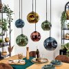 Ripoll Hanglamp, Kogellampje, Hanglamp Blauw, Goud, Groen, Koperkleurig, 6-lichts