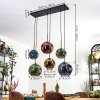 Ripoll Hanglamp, Kogellampje, Hanglamp Blauw, Goud, Groen, Koperkleurig, 6-lichts