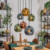 Ripoll Hanglamp, Kogellampje, Hanglamp Blauw, Goud, Groen, Koperkleurig, 6-lichts