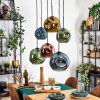 Ripoll Hanglamp, Kogellampje, Hanglamp Blauw, Goud, Groen, Koperkleurig, 6-lichts