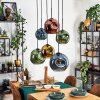 Ripoll Hanglamp, Kogellampje, Hanglamp Blauw, Goud, Groen, Koperkleurig, 6-lichts