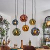 Ripoll Hanglamp, Kogellampje, Hanglamp Blauw, Goud, Groen, Koperkleurig, 6-lichts