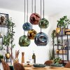 Ripoll Hanglamp, Kogellampje, Hanglamp Blauw, Goud, Groen, Koperkleurig, 6-lichts