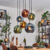 Ripoll Hanglamp, Kogellampje, Hanglamp Blauw, Goud, Groen, Koperkleurig, 6-lichts