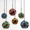 Ripoll Hanglamp, Kogellampje, Hanglamp Blauw, Goud, Groen, Koperkleurig, 6-lichts