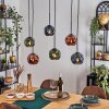 Ripoll Hanglamp, Kogellampje, Hanglamp Blauw, Groen, Koperkleurig, 6-lichts