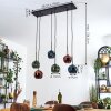 Ripoll Hanglamp, Kogellampje, Hanglamp Blauw, Groen, Koperkleurig, 6-lichts