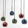 Ripoll Hanglamp, Kogellampje, Hanglamp Blauw, Groen, Koperkleurig, 6-lichts