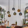 Ripoll Hanglamp, Kogellampje, Hanglamp Blauw, Groen, Koperkleurig, 6-lichts