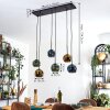Ripoll Hanglamp, Kogellampje, Hanglamp Blauw, Groen, Koperkleurig, 6-lichts