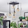 Ripoll Plafondlamp, Kogellampje Amber, Duidelijk, 5-lichts