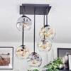 Ripoll Plafondlamp, Kogellampje Amber, Duidelijk, Rookkleurig, 5-lichts