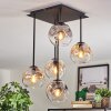 Ripoll Plafondlamp, Kogellampje Amber, Duidelijk, Rookkleurig, 5-lichts