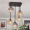 Ripoll Plafondlamp, Kogellampje Amber, Duidelijk, Rookkleurig, 5-lichts