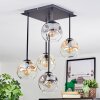 Ripoll Plafondlamp, Kogellampje Amber, Duidelijk, Rookkleurig, 5-lichts