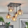 Ripoll Plafondlamp, Kogellampje Amber, Duidelijk, Rookkleurig, 5-lichts