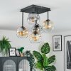 Ripoll Plafondlamp, Kogellampje Amber, Duidelijk, Rookkleurig, 5-lichts