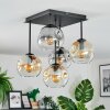 Ripoll Plafondlamp, Kogellampje Amber, Duidelijk, Rookkleurig, 5-lichts