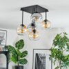 Koyoto Plafondlamp, Kogellampje 37 cm Amber, Duidelijk, Rookkleurig, 5-lichts