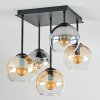 Koyoto Plafondlamp, Kogellampje 37 cm Amber, Duidelijk, Rookkleurig, 5-lichts
