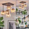 Koyoto Plafondlamp, Kogellampje Amber, Duidelijk, Rookkleurig, 5-lichts
