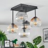 Koyoto Plafondlamp, Kogellampje Amber, Duidelijk, Rookkleurig, 5-lichts
