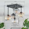 Koyoto Plafondlamp, Kogellampje Amber, Duidelijk, Rookkleurig, 5-lichts