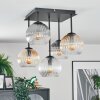 Koyoto Plafondlamp, Kogellampje Amber, Duidelijk, Rookkleurig, 5-lichts