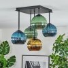 Koyoto Plafondlamp, Kogellampje Blauw, Goud, Groen, 5-lichts