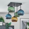 Koyoto Plafondlamp, Kogellampje Blauw, Goud, Groen, 5-lichts