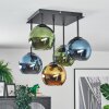 Koyoto Plafondlamp, Kogellampje Blauw, Goud, Groen, 5-lichts
