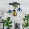 Koyoto Plafondlamp, Kogellampje Blauw, Goud, Groen, Duidelijk, 5-lichts