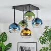 Koyoto Plafondlamp, Kogellampje Blauw, Goud, Groen, Duidelijk, 5-lichts
