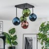 Gastor Plafondlamp, Kogellampje Blauw, Groen, Koperkleurig, 5-lichts