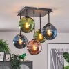 Gastor Plafondlamp, Kogellampje Blauw, Groen, Koperkleurig, 5-lichts