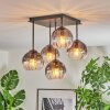 Koyoto Plafondlamp, Kogellampje 37 cm Duidelijk, Rookkleurig, 5-lichts