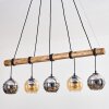 Koyoto Hanglamp, Kogellampje, Hanglamp Natuurlijke kleuren, Zwart, 5-lichts