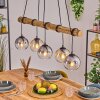 Koyoto Hanglamp, Kogellampje, Hanglamp Natuurlijke kleuren, Zwart, 5-lichts