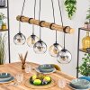 Koyoto Hanglamp, Kogellampje, Hanglamp Natuurlijke kleuren, Zwart, 5-lichts