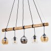 Koyoto Hanglamp, Kogellampje, Hanglamp Natuurlijke kleuren, Zwart, 5-lichts