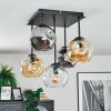 Ripoll Plafondlamp, Kogellampje Amber, Duidelijk, Rookkleurig, 5-lichts