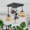 Ripoll Plafondlamp, Kogellampje Amber, Duidelijk, Rookkleurig, 5-lichts