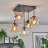 Ripoll Plafondlamp, Kogellampje Amber, Duidelijk, Rookkleurig, 5-lichts