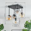 Ripoll Plafondlamp, Kogellampje Amber, Duidelijk, Rookkleurig, 5-lichts