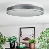 Salmi Plafondlamp, Paneel LED Grijs, Zilver, 1-licht, Afstandsbediening